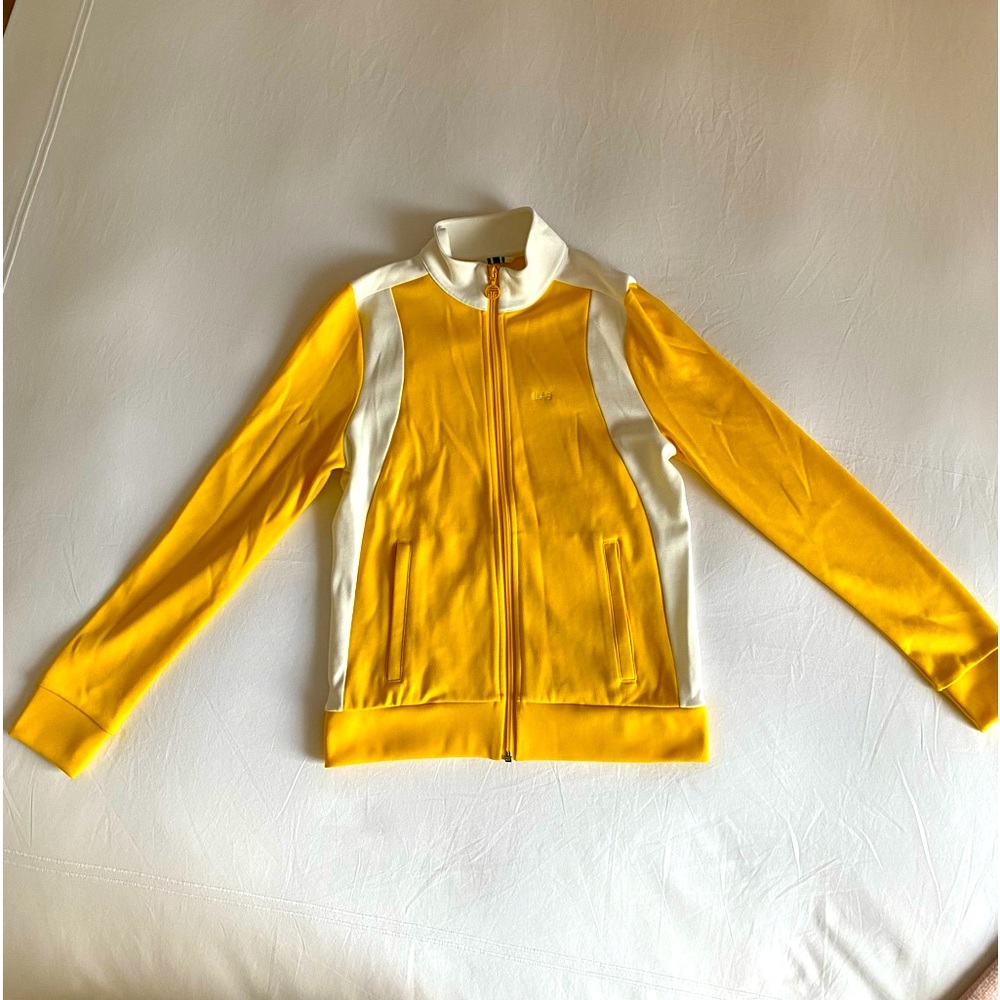 Tory Sport Color Block Zip Yellow Track Jacket